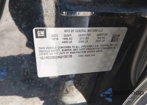2017 Chevrolet Volt Lt from USA, damaged, VIN 1G1RC6S55HU176176
